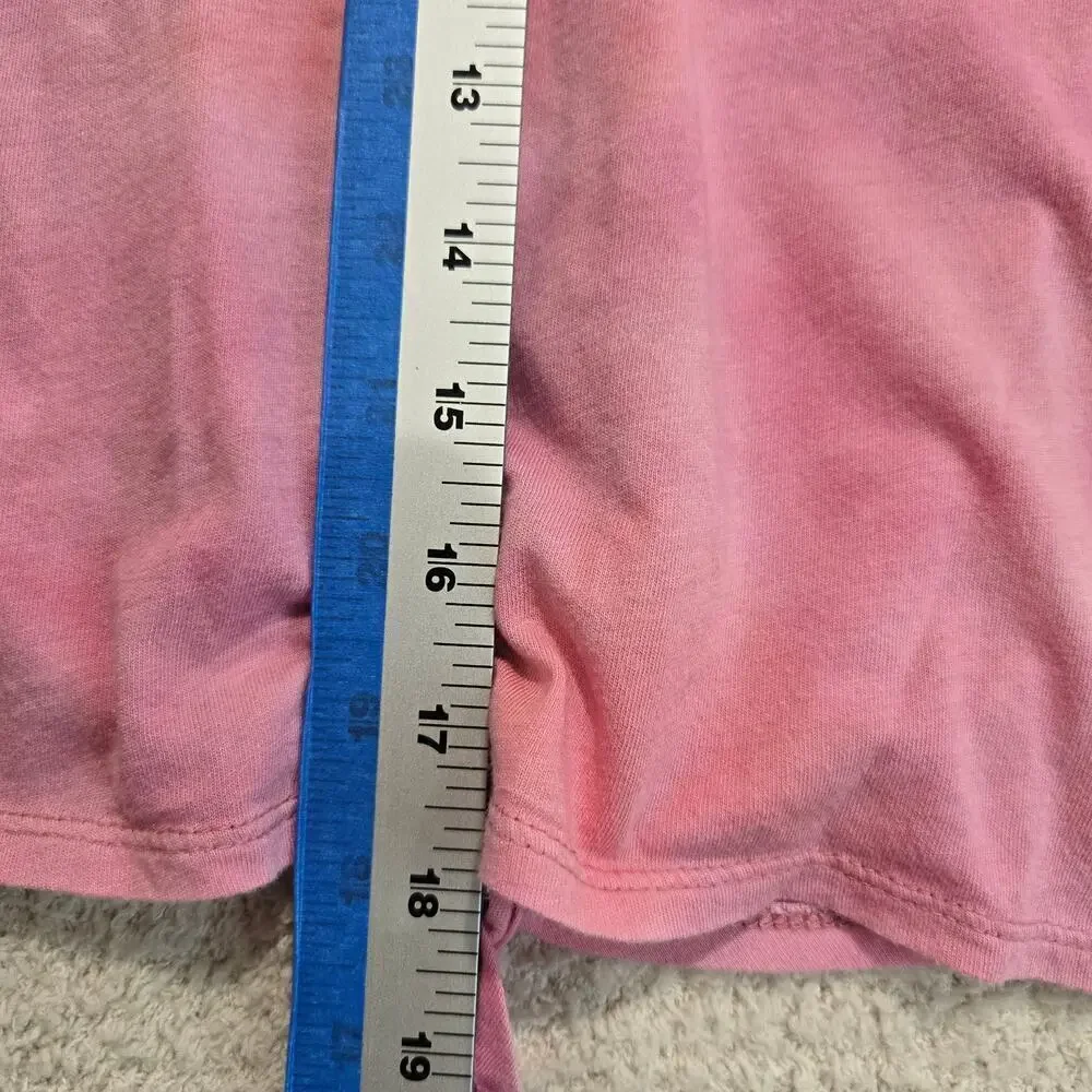 Guess Pink Tie-front Y2K Style Crop Top T-shirt with Beach Graphic Size XL